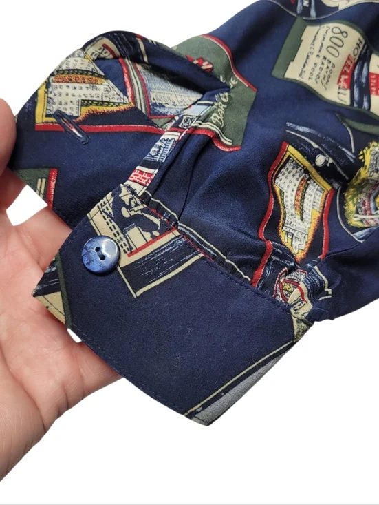 Vintage Silk Liz Clairborne V-neck Blouse 12 L - Picture 6 of 7